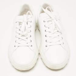 Jimmy Choo White Leather Diamond Sneakers Size 42