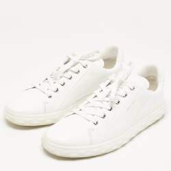 Jimmy Choo White Leather Diamond Sneakers Size 42