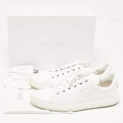 Jimmy Choo White Leather Diamond Sneakers Size 42