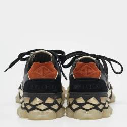 Jimmy Choo Multicolor Leather and Suede Diamond Lace Up Sneakers Size 40.5