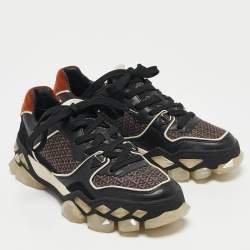 Jimmy Choo Multicolor Leather and Suede Diamond Lace Up Sneakers Size 40.5