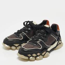 Jimmy Choo Multicolor Leather and Suede Diamond Lace Up Sneakers Size 40.5