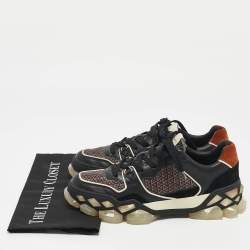 Jimmy Choo Multicolor Leather and Suede Diamond Lace Up Sneakers Size 40.5