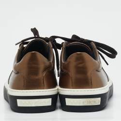 Jimmy Choo Gold Leather Belgravia Low Top Sneakers Size 42