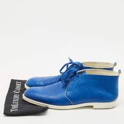 Jimmy Choo Blue Leather Ankle Length Boots Size 44.5