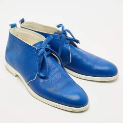 Jimmy Choo Blue Leather Ankle Length Boots Size 44.5