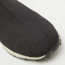 Jimmy Choo Black/Grey Knit Fabric Socks Slip On Sneakers Size 43