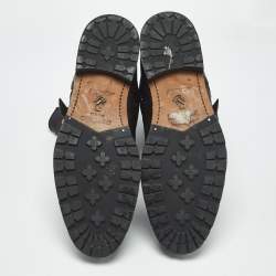 Pre Owned Jimmy Choo Black Leather Ankle Length Boots Size 43