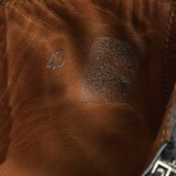 Pre Owned Jimmy Choo Black Leather Ankle Length Boots Size 43