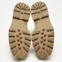 Pre Owned Jimmy Choo Beige Elastic and Suede Clayton Ankle Length Boots Size 42