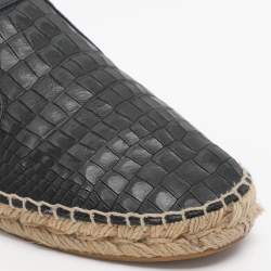 Pre Owned Jimmy Choo Dark Navy Croc Embossed Leather Vlad Slip On Sneakers Size 39.5