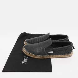 Pre Owned Jimmy Choo Dark Navy Croc Embossed Leather Vlad Slip On Sneakers Size 39.5