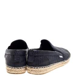 Jimmy Choo Blue Croc Embossed Leather Vlad Slip On Sneakers Size 42