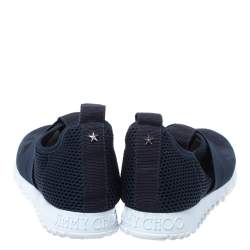 Jimmy Choo Navy Blue Suede and Mesh Slip On Sneakers Size 43