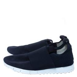 Jimmy Choo Navy Blue Suede and Mesh Slip On Sneakers Size 43