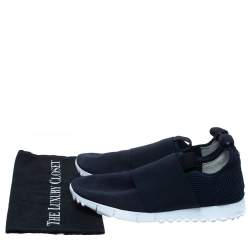 Jimmy Choo Navy Blue Suede and Mesh Slip On Sneakers Size 43