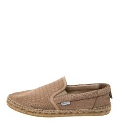 Jimmy Choo Beige Croc Embossed Leather Espadrille Flats Size 42
