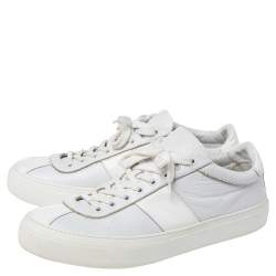 Jimmy Choo White Leather Low Top Sneakers Size 44.5