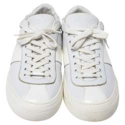 Jimmy Choo White Leather Low Top Sneakers Size 44.5