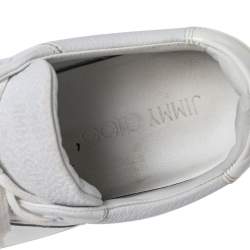 Jimmy Choo White Leather Low Top Sneakers Size 44.5