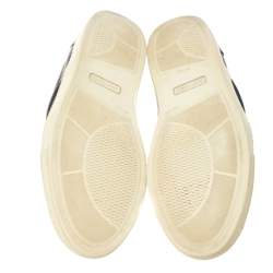 Jimmy Choo Navy Blue Croc Embossed Leather Slip On Sneakers Size 42