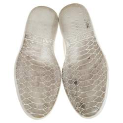 Jimmy Choo White Brogue Leather Brian Sneakers Size 40.5