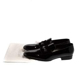 Jimmy Choo Black Patent Leather Slip On Loafers Size 43