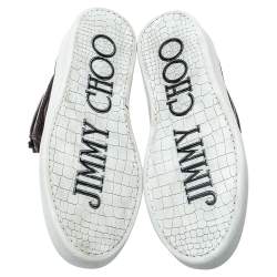 Pre Owned Jimmy Choo Brown Crocodile Embossed Leather Belgravia High Top Sneakers Size 43