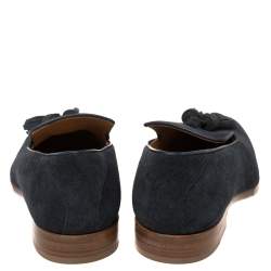 Pre Owned Jimmy Choo Blue Suede Foxley Tassel Loafers Size 41