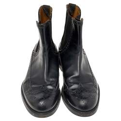 Jimmy Choo Black Leather Ankle Length Boots Size 41