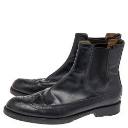 Jimmy Choo Black Leather Ankle Length Boots Size 41