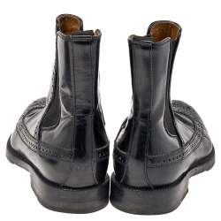 Jimmy Choo Black Leather Ankle Length Boots Size 41