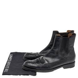 Jimmy Choo Black Leather Ankle Length Boots Size 41