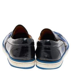 Pre Owned Jimmy Choo Blue Leather Slip on Sneakers Size 45
