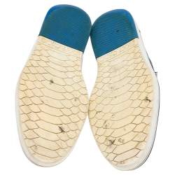 Pre Owned Jimmy Choo Blue Leather Slip on Sneakers Size 45