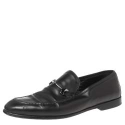 Jimmy Choo Black Leather Marti Loafers Size 43
