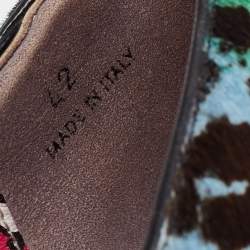 Jimmy Choo Multicolor Calf Hair Slip On Smoking Slippers Size 42
