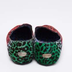 Jimmy Choo Multicolor Calf Hair Slip On Smoking Slippers Size 42