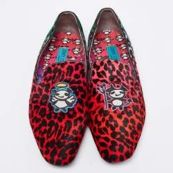 Jimmy Choo Multicolor Calf Hair Slip On Smoking Slippers Size 42