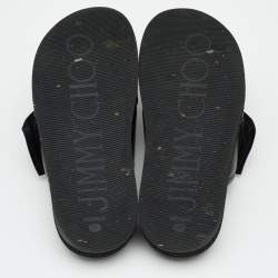 Jimmy Choo Black Leather Joel Slide Sandals Size 39