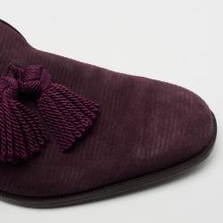 Jimmy Choo Plum Suede Foxley Tassel Loafers Size 42.5