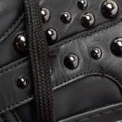 Jimmy Choo Black Studded Leather Roman Sneakers Size 43