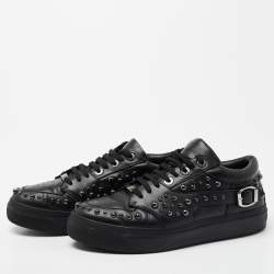 Jimmy Choo Black Studded Leather Roman Sneakers Size 43