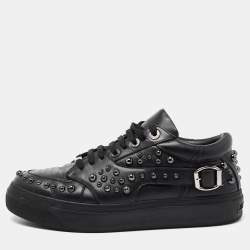 Jimmy Choo Black Studded Leather Roman Sneakers Size 43
