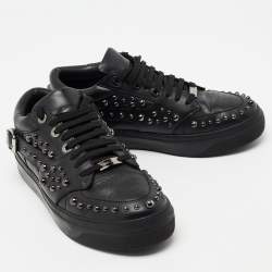 Jimmy Choo Black Studded Leather Roman Sneakers Size 43