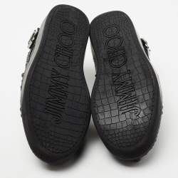 Jimmy Choo Black Studded Leather Roman Sneakers Size 43