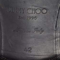 Pre Owned Jimmy Choo Black Suede and Leather Foxley Tassel Loafers Size 42