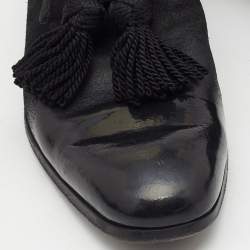 Pre Owned Jimmy Choo Black Suede and Leather Foxley Tassel Loafers Size 42