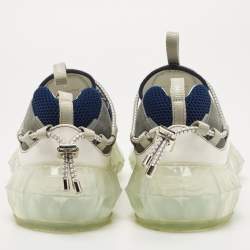 Jimmy Choo Multicolor Leather and Suede Diamond Low Top Sneakers Size 45