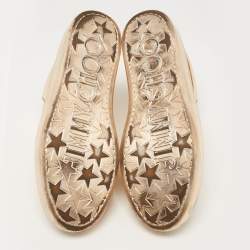 Jimmy Choo Metallic Gold Leather Belgravia  High Top Sneakers Size 41